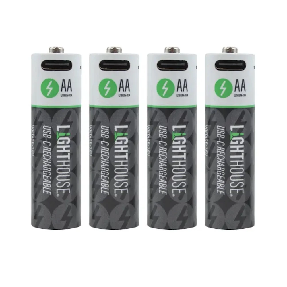 Lighthouse AA USB-C Rechargeable Li-ion Battery - 4 Pack
