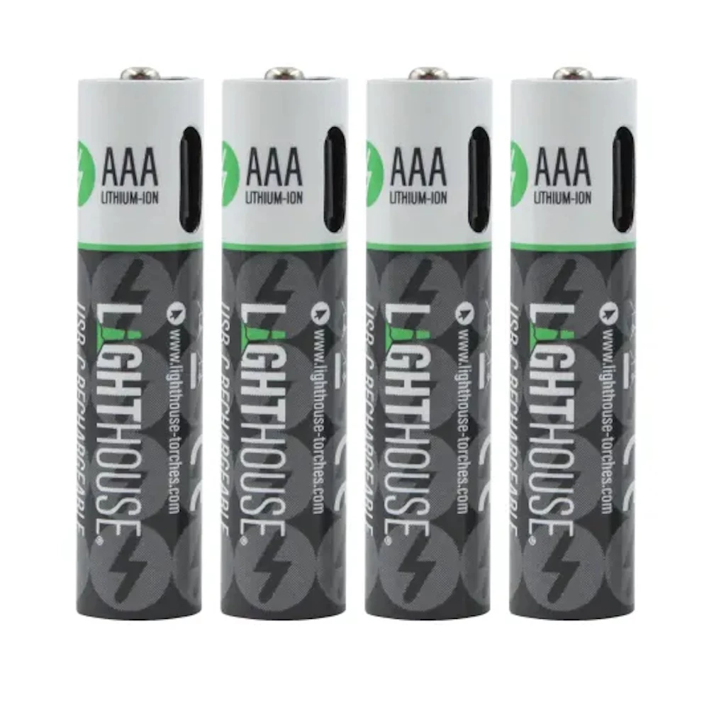 Lighthouse AAA USB-C Rechargeable Li-ion Battery - 4 Pack