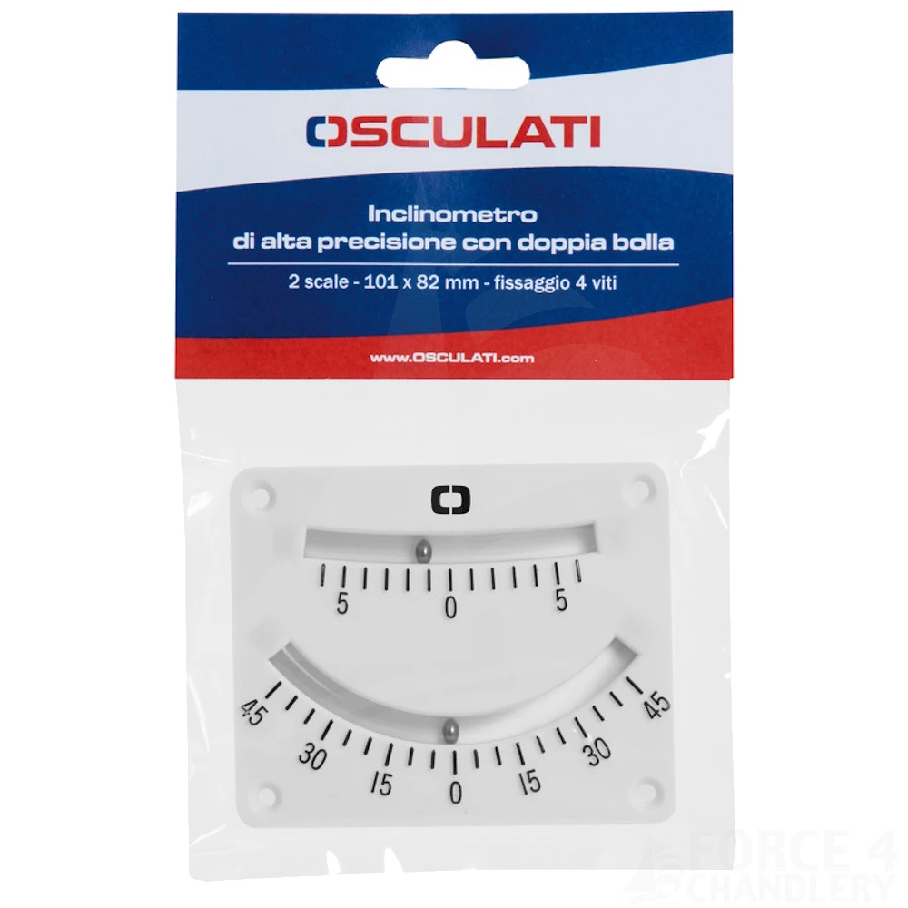 Clinometer with Trim Scale - &plusmn;45&deg; and &plusmn;6&deg;