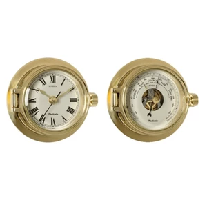 Nauticalia Riviera Brass 3 inch Clock and or Barometer 