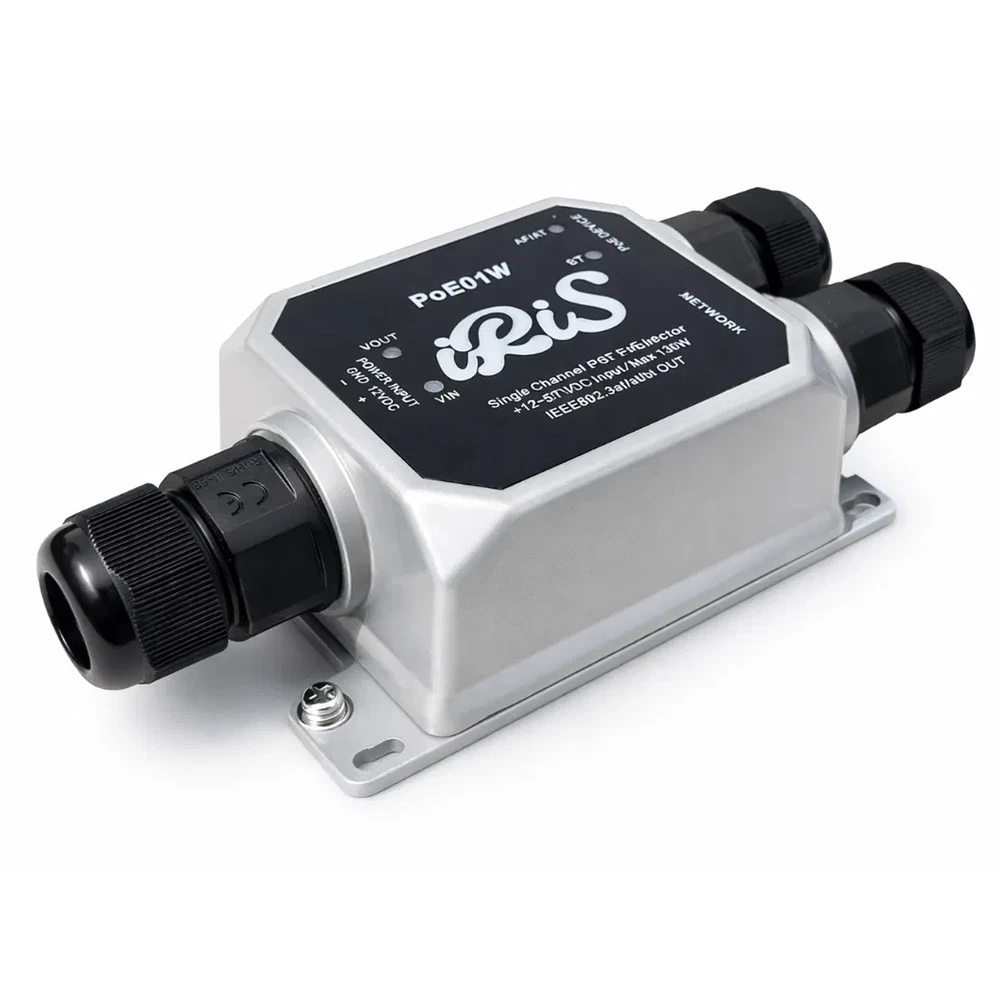 Waterproof Single Channel Power over Ethernet (PoE) Injector