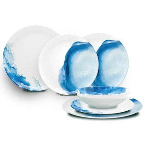 Flamefield Deep Sea Non Slip Crockery Set - 12 Piece 