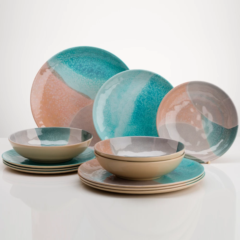 Dunes Non Slip Crockery Set - 12 Piece