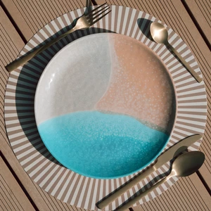 Flamefield Dunes Non Slip Crockery Set - 12 Piece 