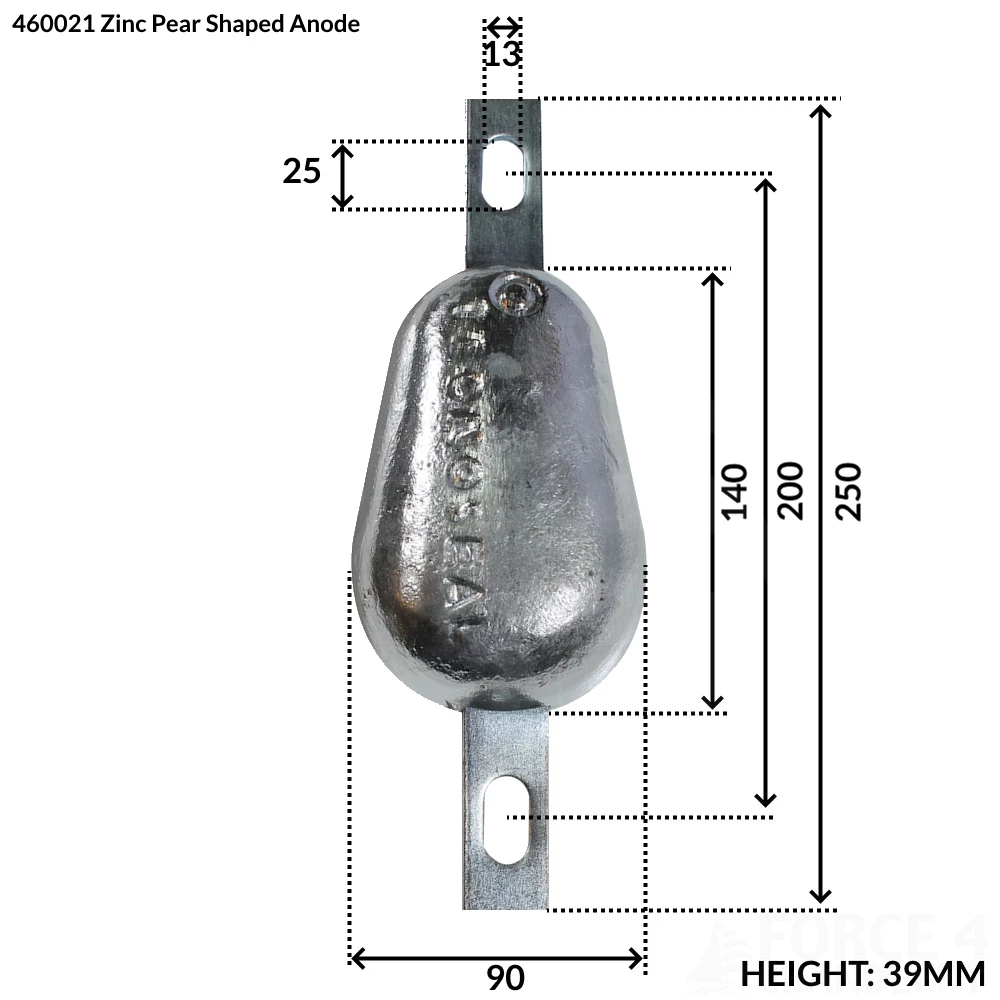 Zinc Pear Shaped Hull Anode
