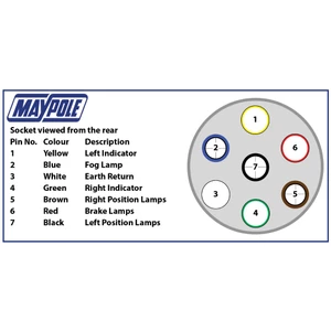 Maypole Black 7 Core Light Board Cable 