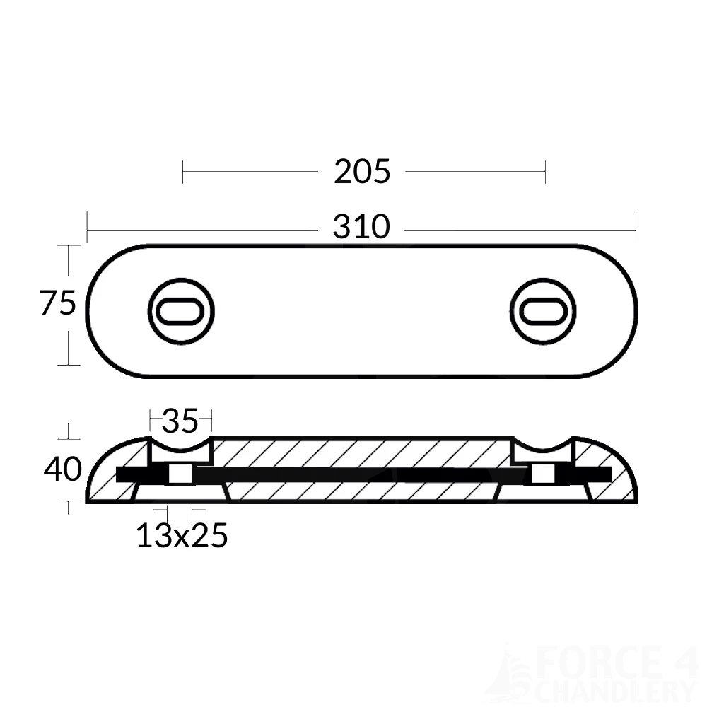 Zinc Bolt On Hull Anode 4kg