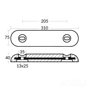 Tecnoseal Zinc Bolt On Hull Anode 4kg