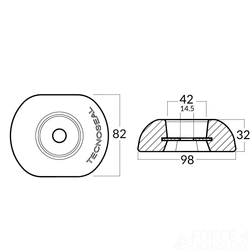 Zinc Disc Anode 4" / 100mm Diameter