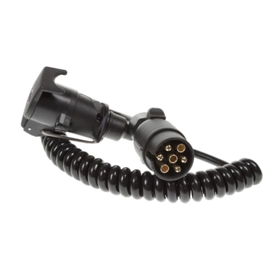 1.5m 7 Pin Curly Extension Lead (Plug To Socket)