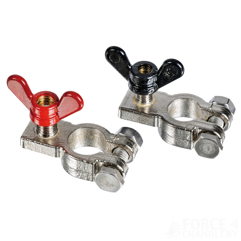 Battery Terminals with M8 Stud & Wing Nuts (Pair)