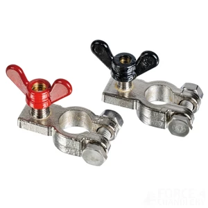 Force 4 Battery Terminals with M8 Stud & Wing Nuts (Pair) 