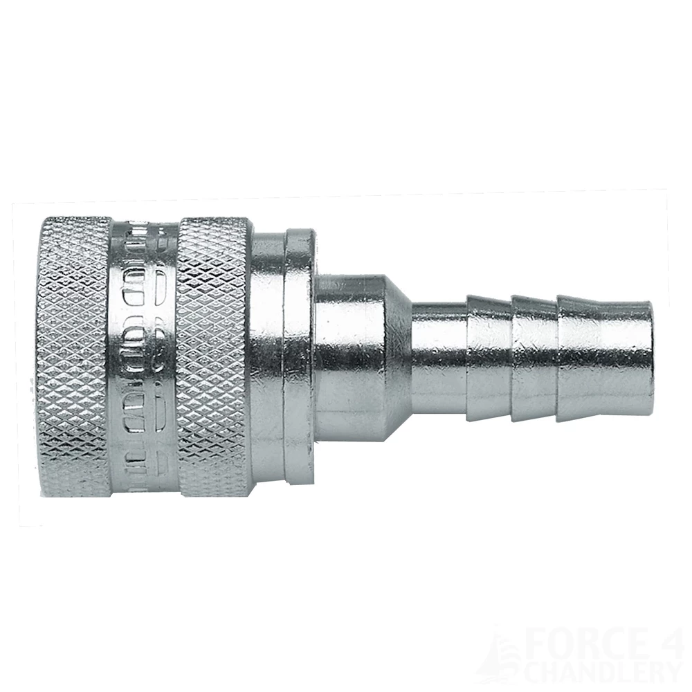 Suzuki Connector - Female (Small), 3/8&rdquo; Barb, Chromed Brass