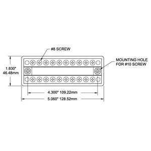 Blue Sea Dualbus 100A Common Busbar 10x10-32 Screw Terminal