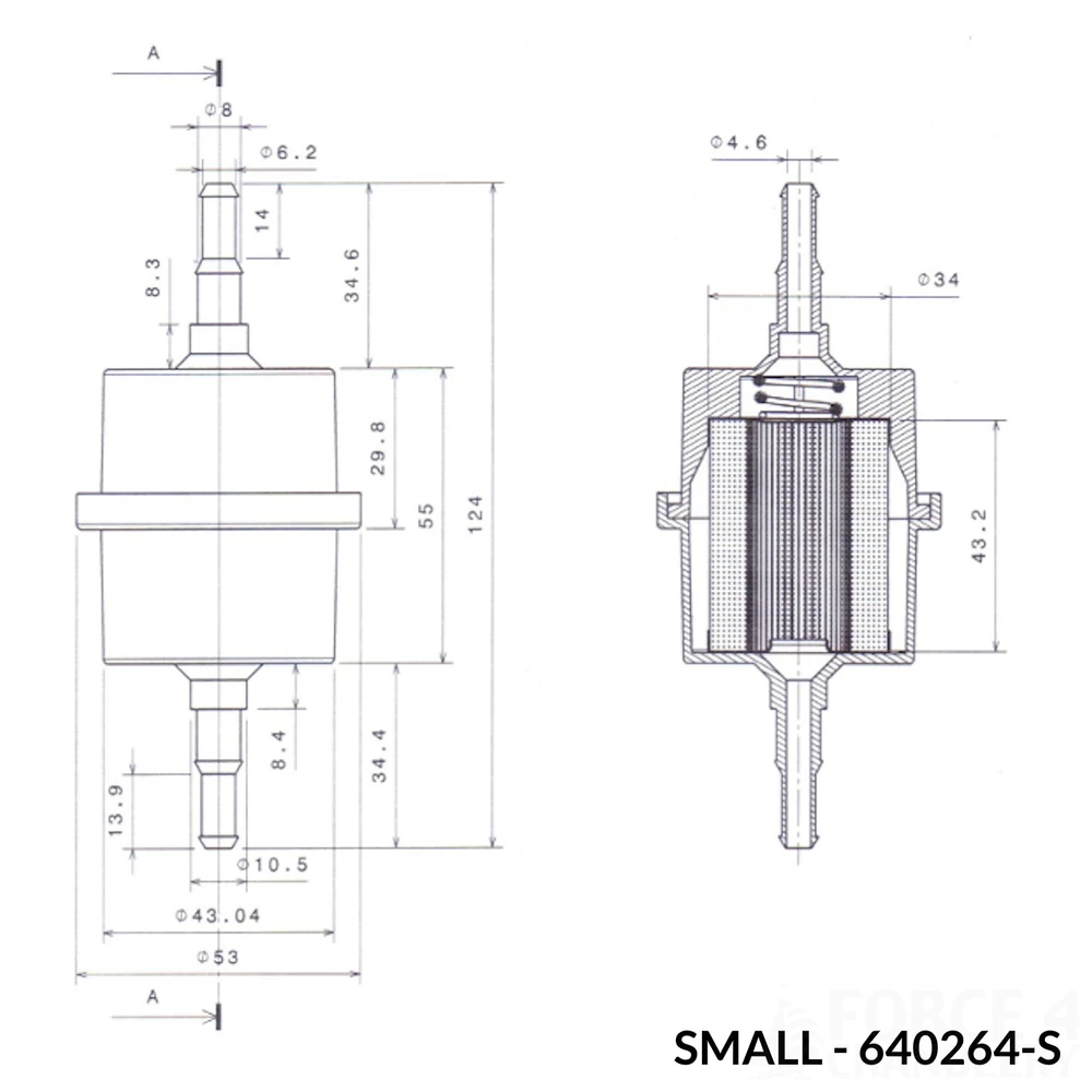 Clear Plastic In-Line Petrol Fuel Filter
