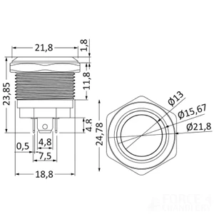 Osculati Flat Switch - Stainless Steel