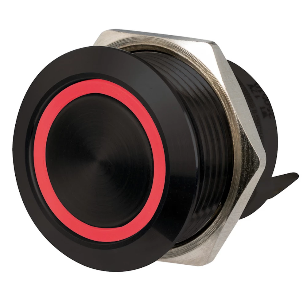 Flat Stainless Steel Black Switch