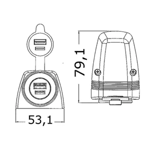 Osculati USB A and C Charger Socket - Surface Mount