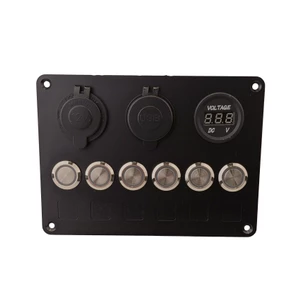 Force 4 6 Switch Panel with 12v & USB A&C Outlets and Voltmeter