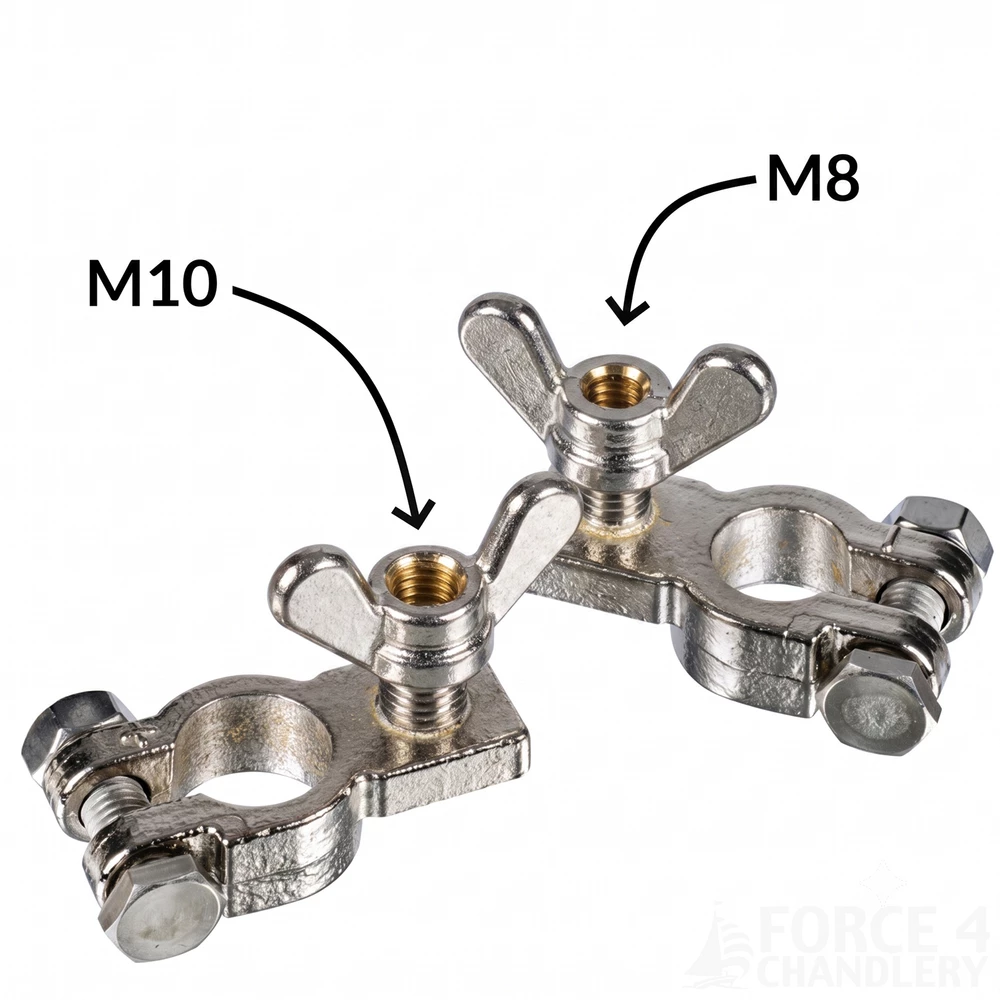 Battery Terminals with Stud & Wing Nuts (Pair)