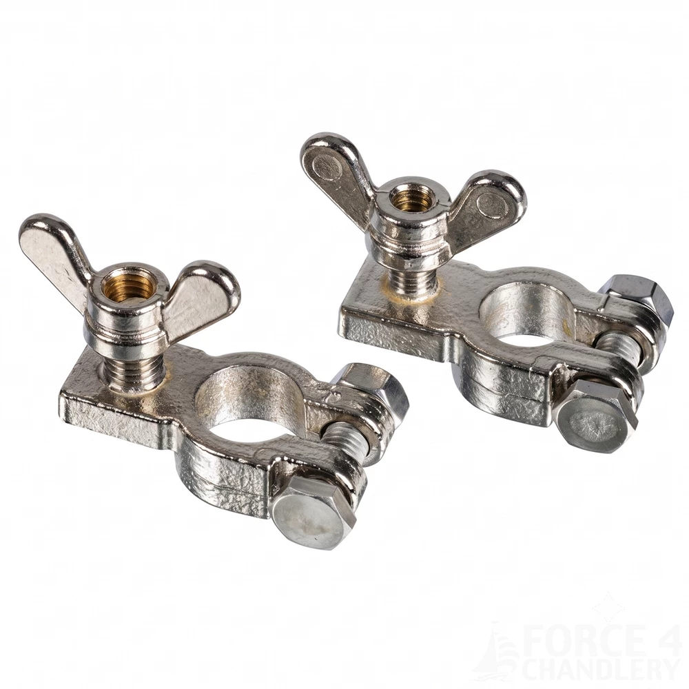 Battery Terminals with Stud & Wing Nuts (Pair)