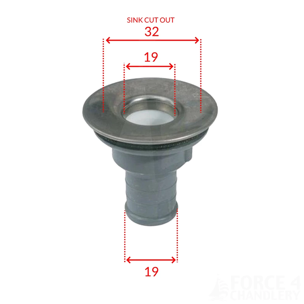 Sink Waste Straight for 3/4" Hose