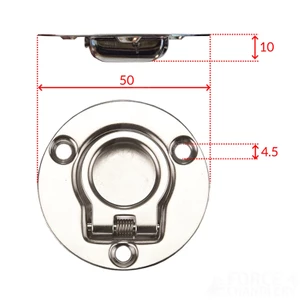 Force 4 Stainless Steel Round Lift Ring - 50mm Spring Loaded