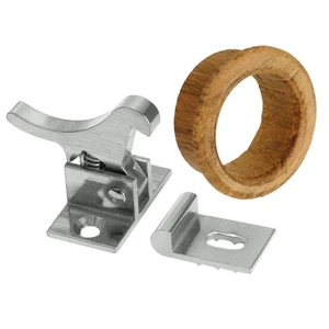 Osculati Cupboard Catch with Teak Finger Ring
