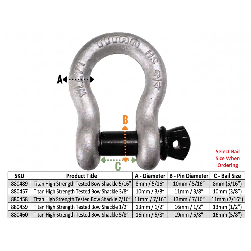 High Strength Tested Bow Shackle
