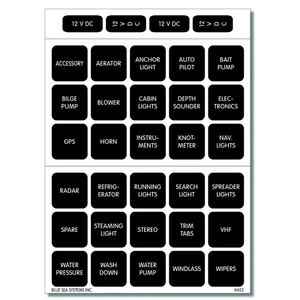 Blue Sea 30 Square Panel Labels