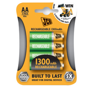AA Rechargeable 1200mA Batteries - 4 Pack