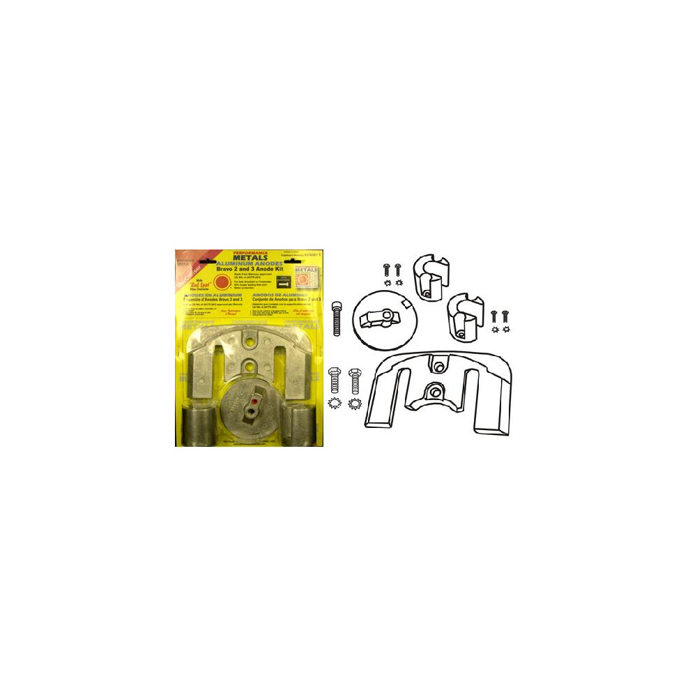 Engine Anode Kit w/Indicator Aluminium - Mercury Bravo 2/3
