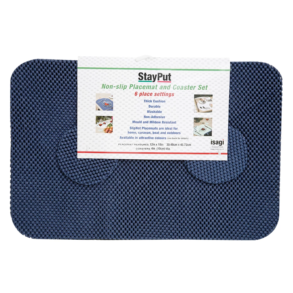 StayPut Force 4 Non Slip Tablemats & Coasters (Set of 6) 