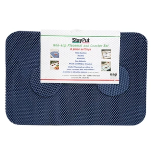 StayPut Force 4 Non Slip Tablemats & Coasters (Set of 6) 