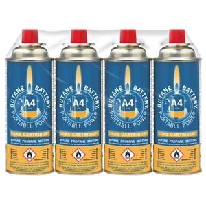 Bright Spark Pack of 4 220gm Butane Gas Cylinders 
