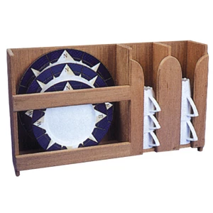 Force 4 Teak Plate & Mug Rack