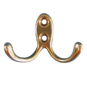 Force 4 Double Coat Hook Brass 