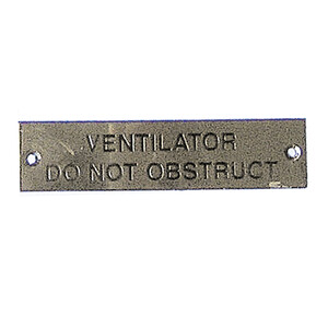 Label - Ventilator Do Not Obstruct - 75 x 19mm