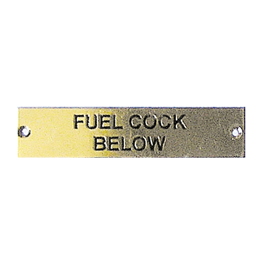 Label - Fuel Cock Below - 75 x 19mm