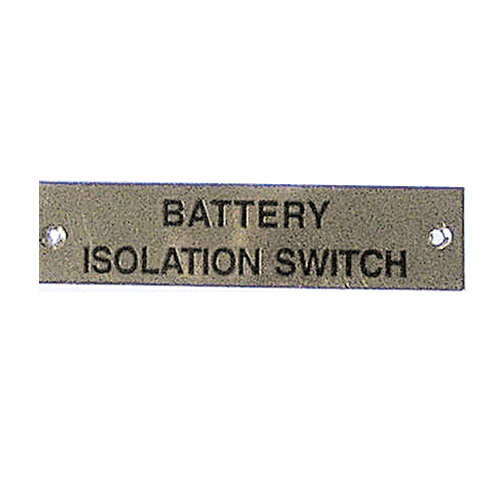 Label - Battery Isolator Switch - 75 x 19mm