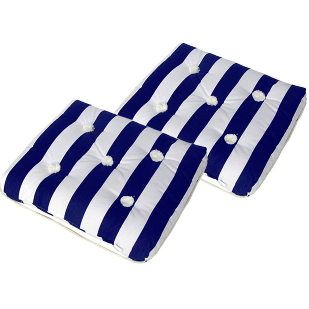SPECIAL OFFER 2 x Kapok Cushion Single Blue & White (2x87005