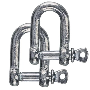Force 4 Galvanised Steel D Shackle - 2 Pack 
