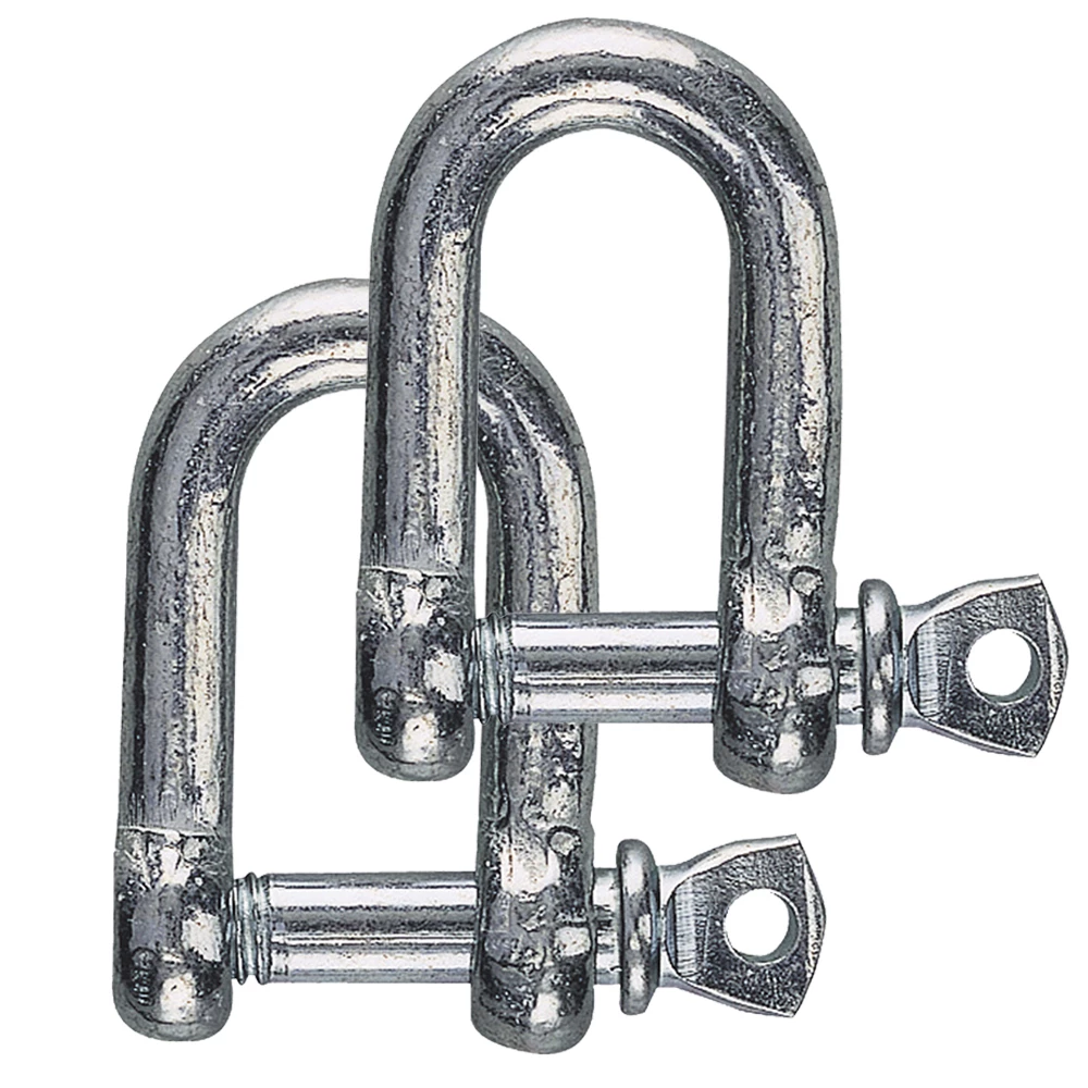 Force 4 Galvanised Steel D Shackle - 2 Pack 