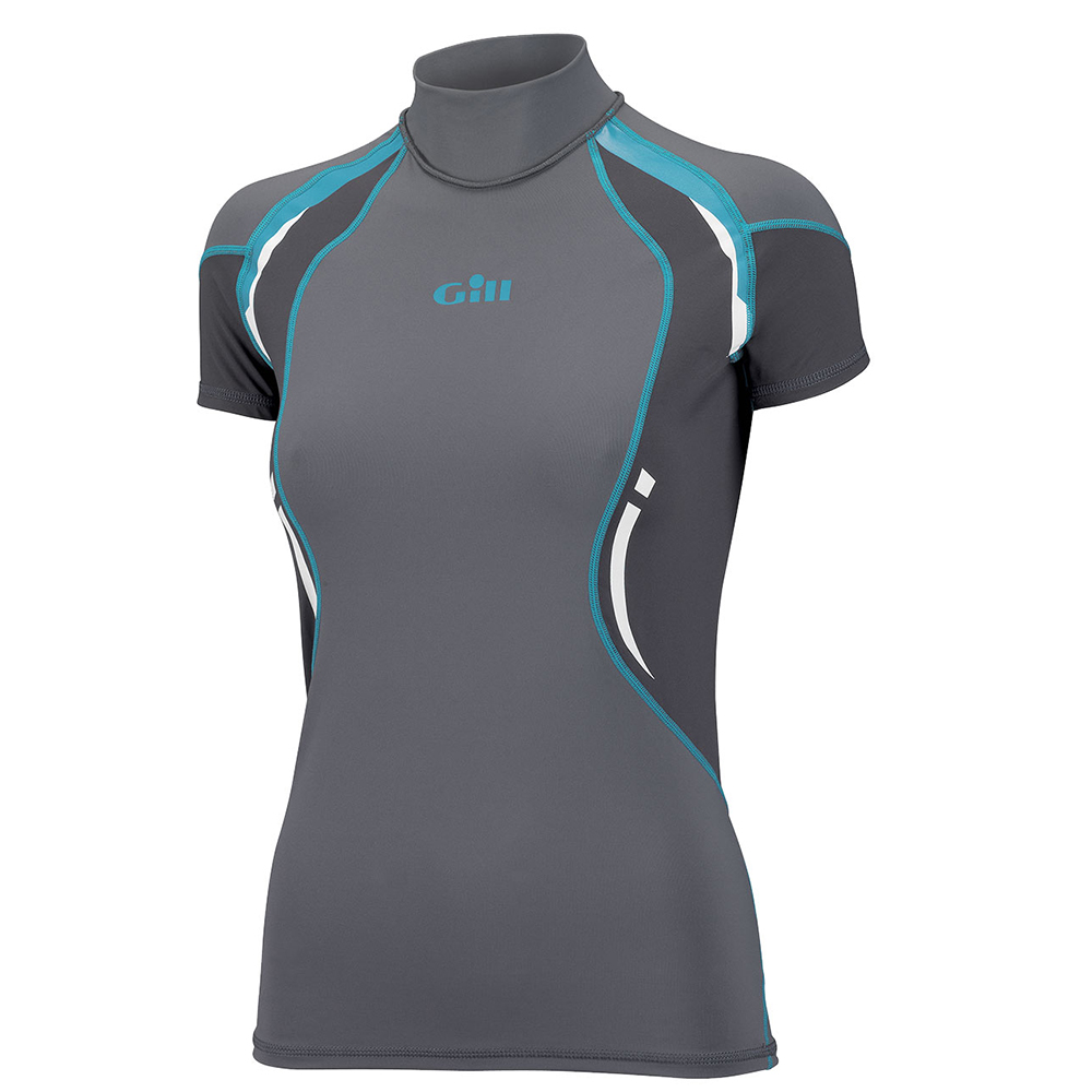 Ladies Short Sleeved Rash vest in Ash or Purple