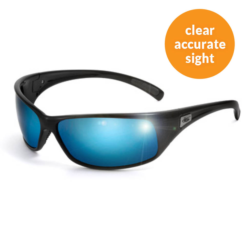Recoil Sunglasses - Shiny Black - Polarised Offshore B