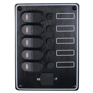 Force 4 5 Gang Waterproof Switch Panel with USB Socket 