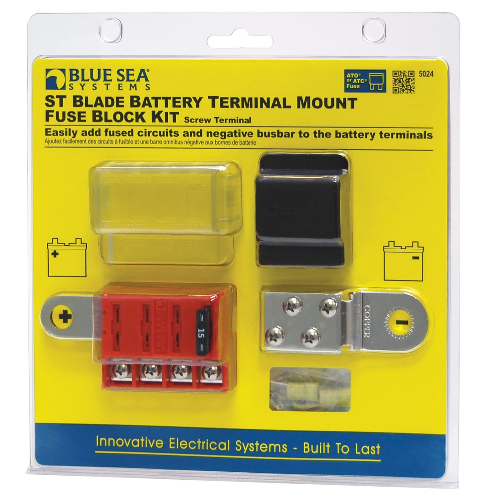 Blue Sea Blade Battery Terminal Mount Fuse Block Kit 