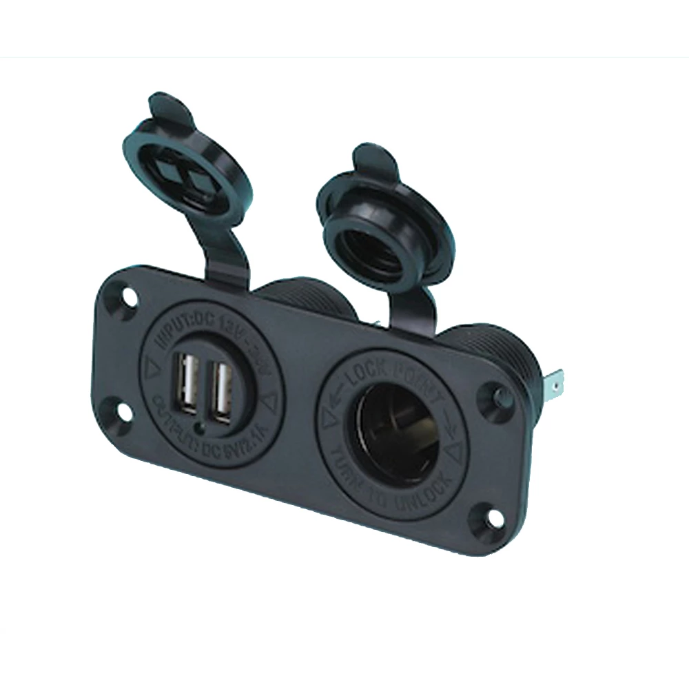 Osculati Dual 12V & 2 x USB Charger Socket - Panel Mount