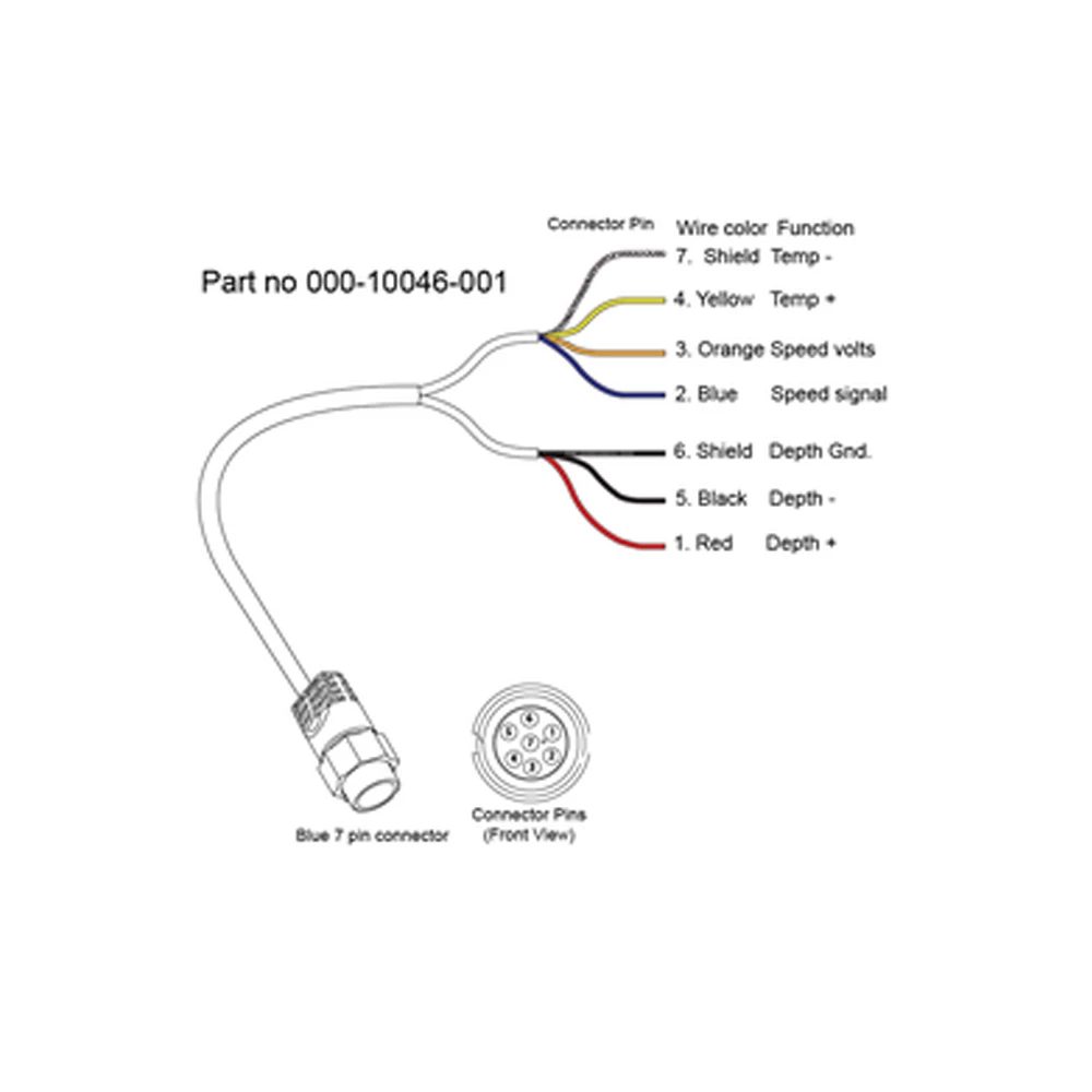 Adapter cable, 7 pin BLUE to bare wires