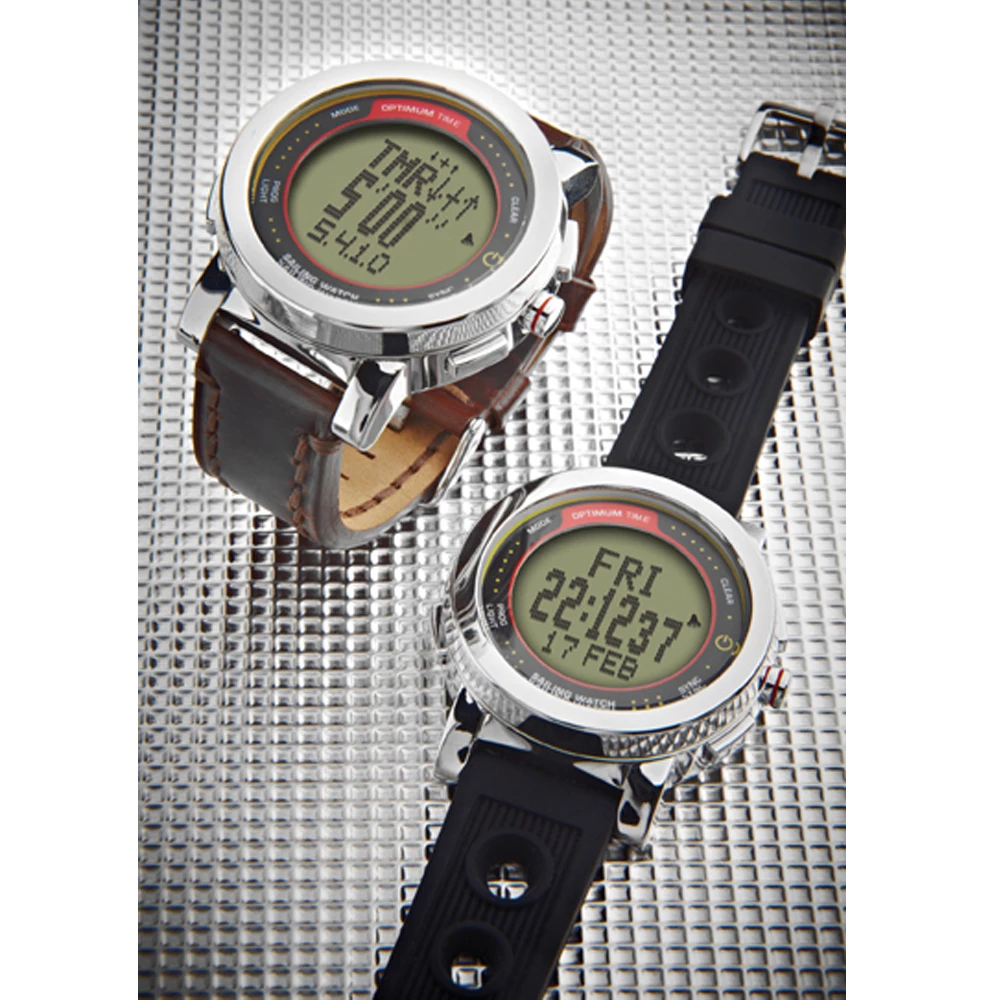 Optimum Series 16R Stainless Watch with Leather Strap